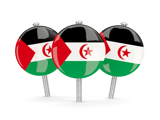 Three round pins. Download flag icon of Western Sahara at PNG format