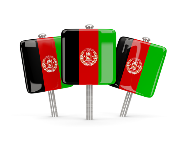 Three square pins. Download flag icon of Afghanistan at PNG format