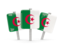 Algeria. Three square pins. Download icon.