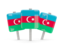 Azerbaijan. Three square pins. Download icon.