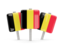 Belgium. Three square pins. Download icon.