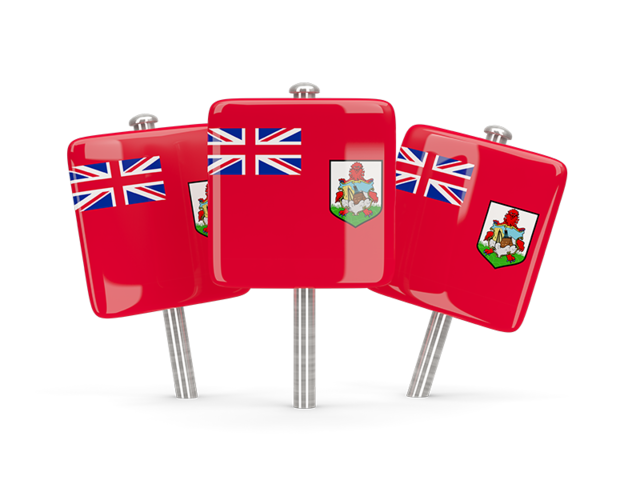 Three square pins. Download flag icon of Bermuda at PNG format