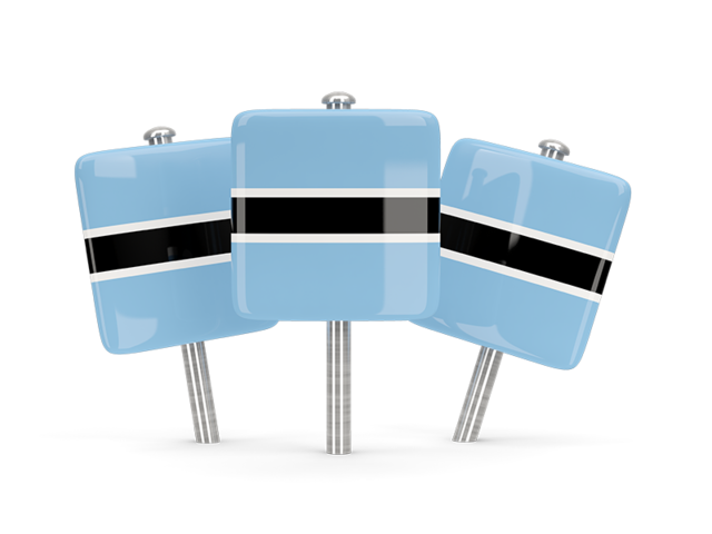 Three square pins. Download flag icon of Botswana at PNG format