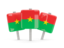 Burkina Faso. Three square pins. Download icon.