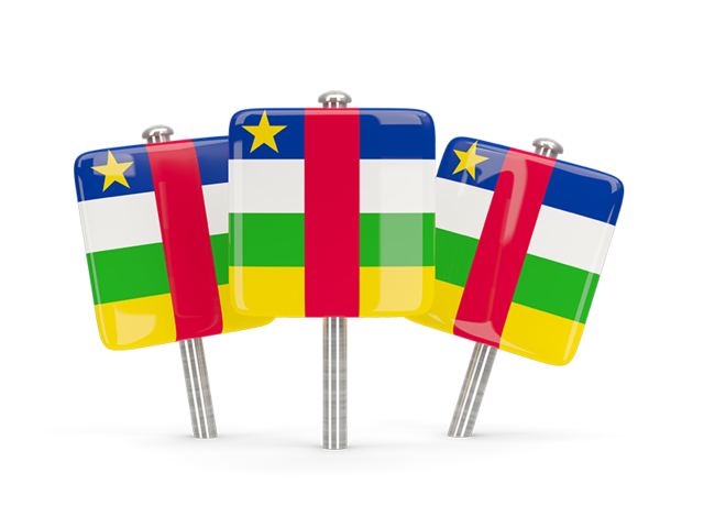 Three square pins. Download flag icon of Central African Republic at PNG format