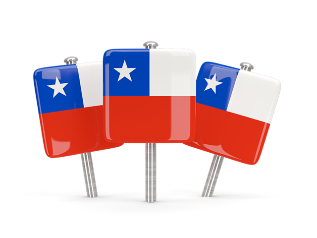 Three square pins. Download flag icon of Chile at PNG format