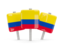 Colombia. Three square pins. Download icon.