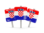 Croatia. Three square pins. Download icon.