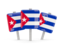 Cuba. Three square pins. Download icon.