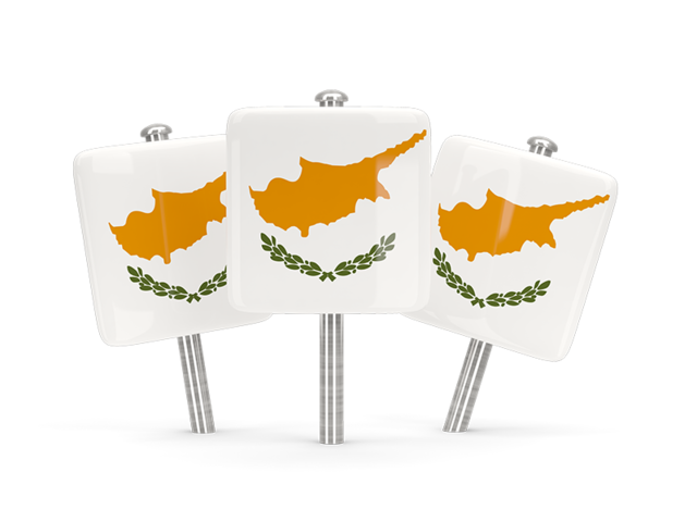 Three square pins. Download flag icon of Cyprus at PNG format
