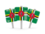 Dominica. Three square pins. Download icon.