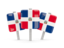 Dominican Republic. Three square pins. Download icon.