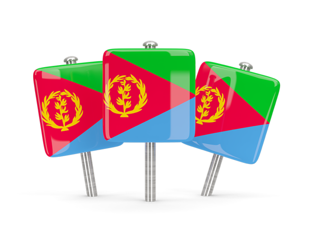 Three square pins. Download flag icon of Eritrea at PNG format