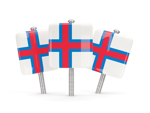 Three square pins. Download flag icon of Faroe Islands at PNG format