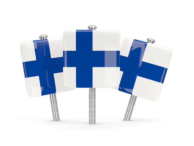 Three square pins. Download flag icon of Finland at PNG format
