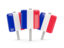 France. Three square pins. Download icon.