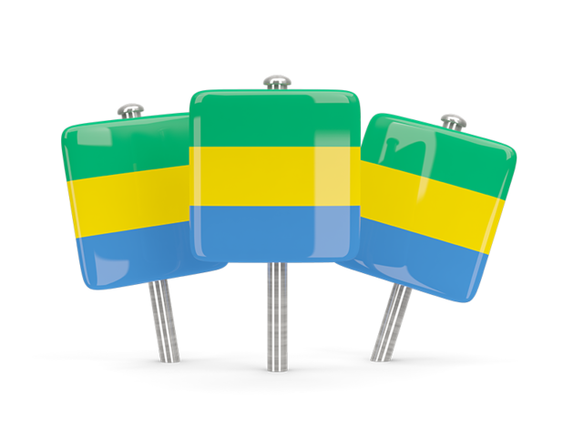 Three square pins. Download flag icon of Gabon at PNG format
