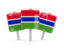 Gambia. Three square pins. Download icon.