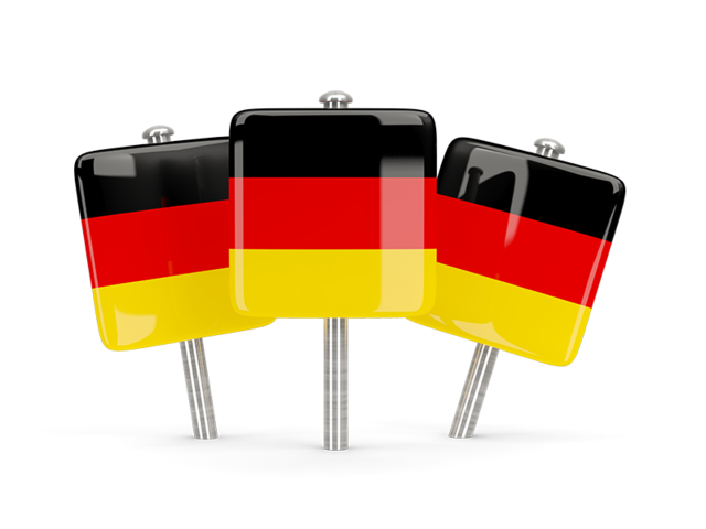 Three square pins. Download flag icon of Germany at PNG format