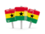 Ghana. Three square pins. Download icon.