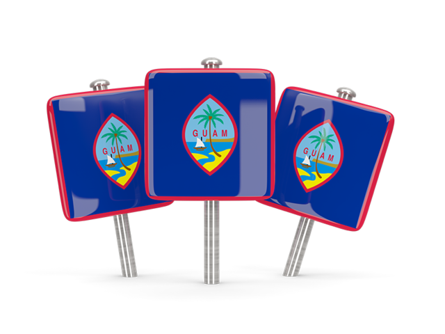 Three square pins. Download flag icon of Guam at PNG format