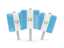 Guatemala. Three square pins. Download icon.