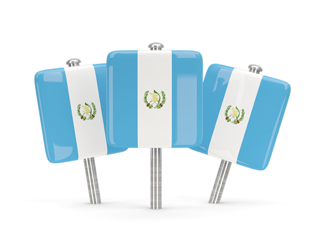 Three square pins. Download flag icon of Guatemala at PNG format
