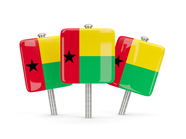 Three square pins. Download flag icon of Guinea-Bissau at PNG format