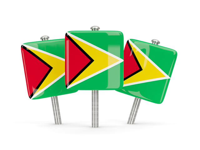 Three square pins. Download flag icon of Guyana at PNG format