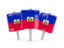 Haiti. Three square pins. Download icon.