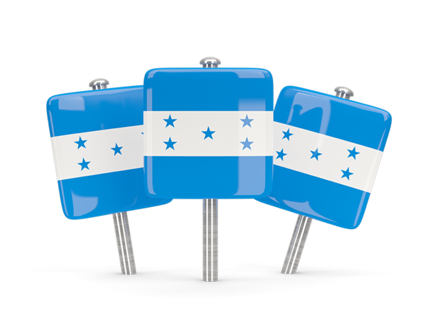 Three square pins. Download flag icon of Honduras at PNG format