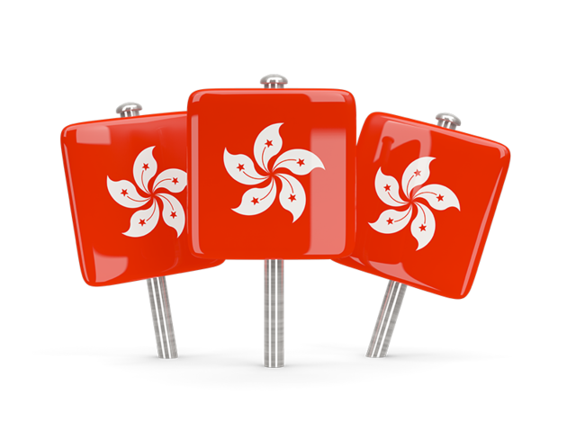 Three square pins. Download flag icon of Hong Kong at PNG format