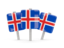 Iceland. Three square pins. Download icon.