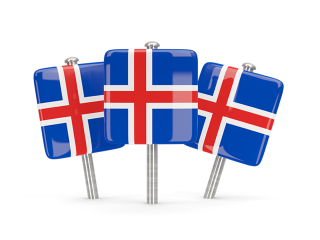 Three square pins. Download flag icon of Iceland at PNG format