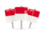 Indonesia. Three square pins. Download icon.