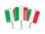 Italy. Three square pins. Download icon.