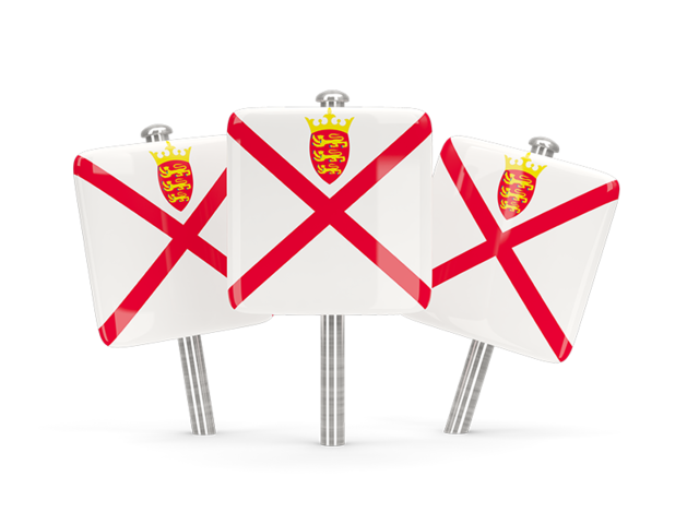 Three square pins. Download flag icon of Jersey at PNG format