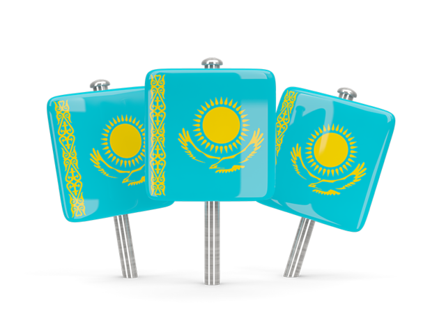 Three square pins. Download flag icon of Kazakhstan at PNG format