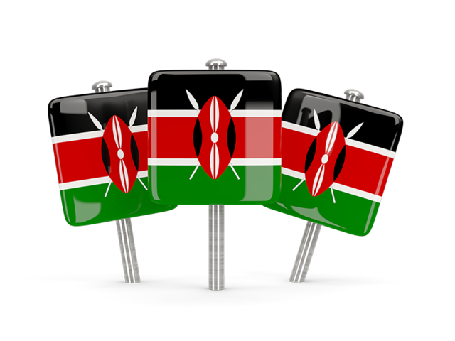 Three square pins. Download flag icon of Kenya at PNG format