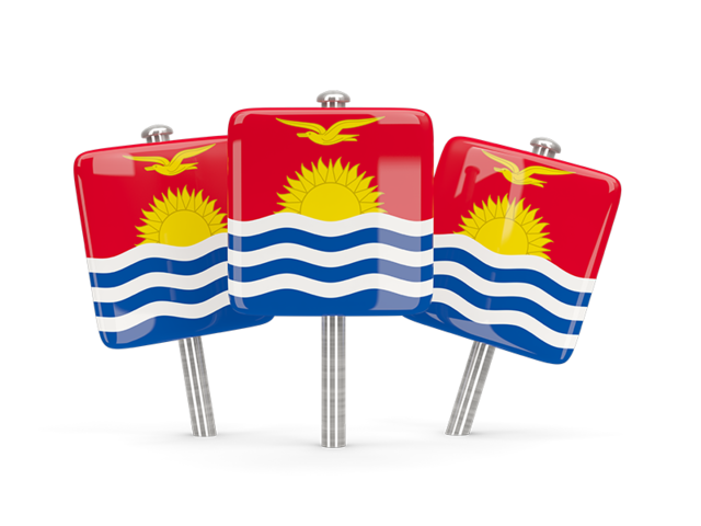 Three square pins. Download flag icon of Kiribati at PNG format