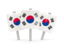 South Korea. Three square pins. Download icon.