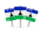 Lesotho. Three square pins. Download icon.