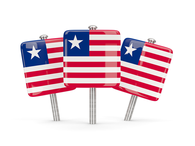 Three square pins. Download flag icon of Liberia at PNG format