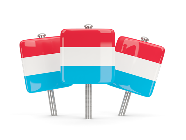 Three square pins. Download flag icon of Luxembourg at PNG format