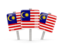 Malaysia. Three square pins. Download icon.