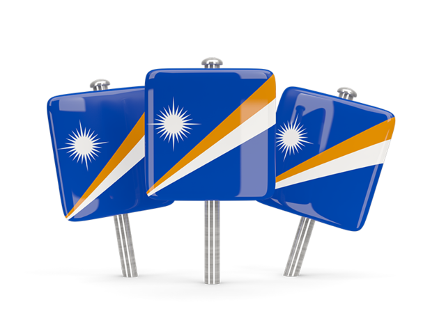 Three square pins. Download flag icon of Marshall Islands at PNG format