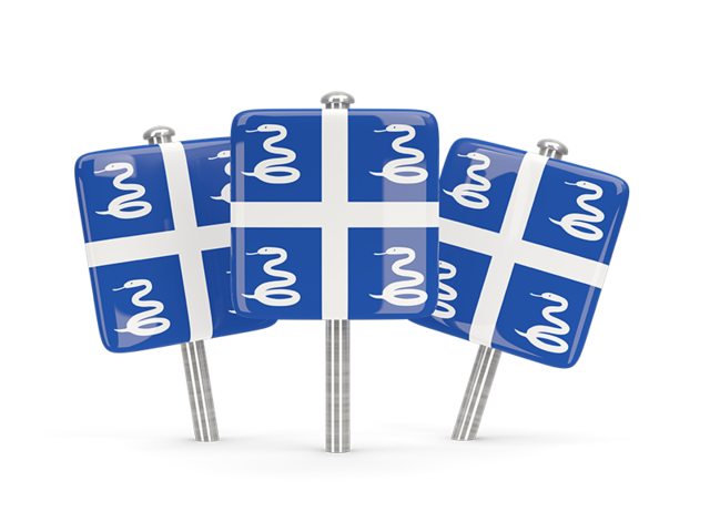 Three square pins. Download flag icon of Martinique at PNG format