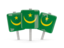 Mauritania. Three square pins. Download icon.