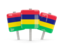 Mauritius. Three square pins. Download icon.