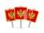 Montenegro. Three square pins. Download icon.